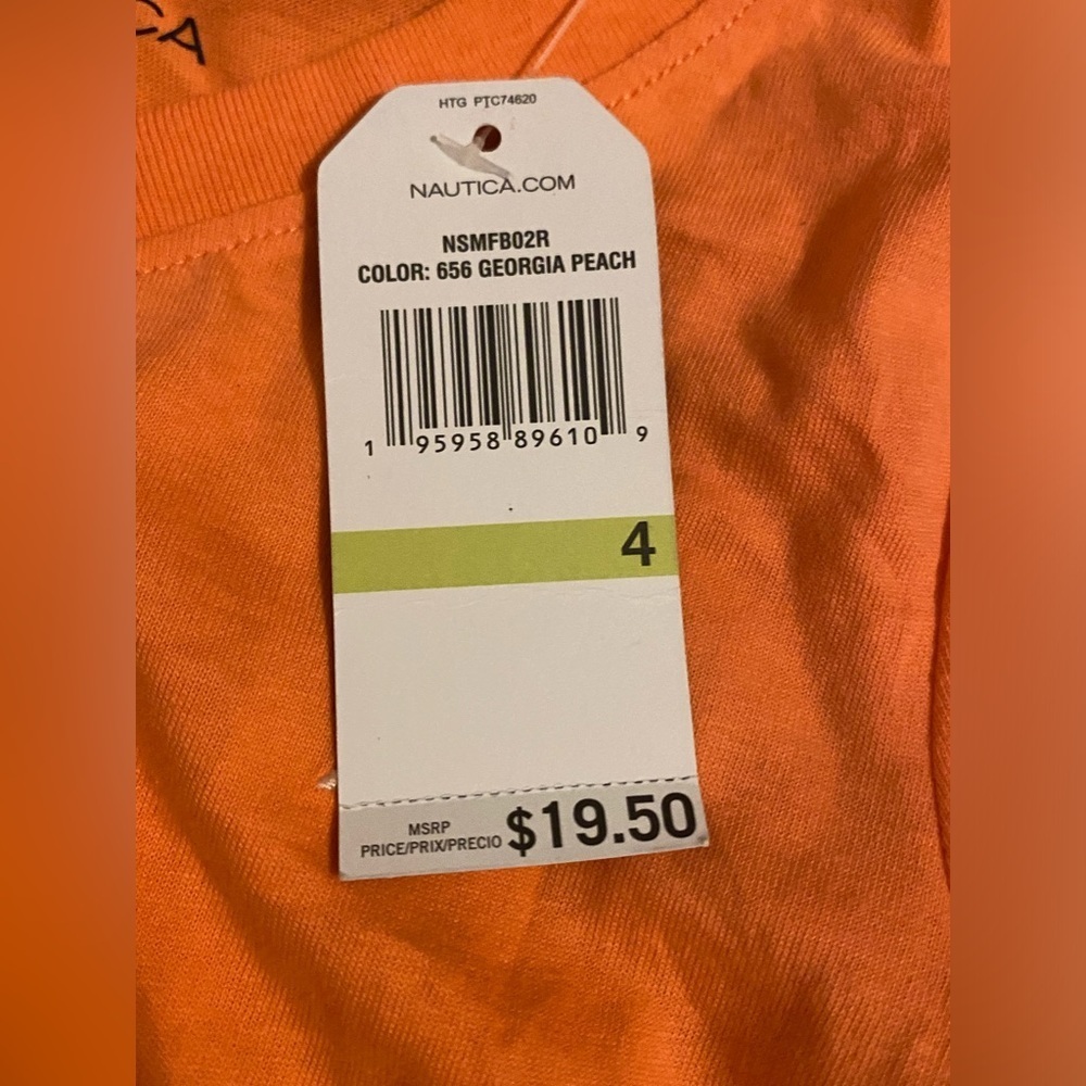 Nautica Little Girls V Neck T Shirt, 4 - Picture 4 of 5
